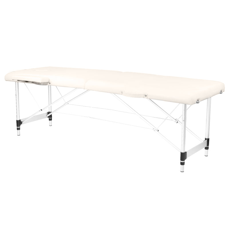 Massagetafel Inklapbaar Aluminium Komfort Activ Fizjo 2 Zones Crème