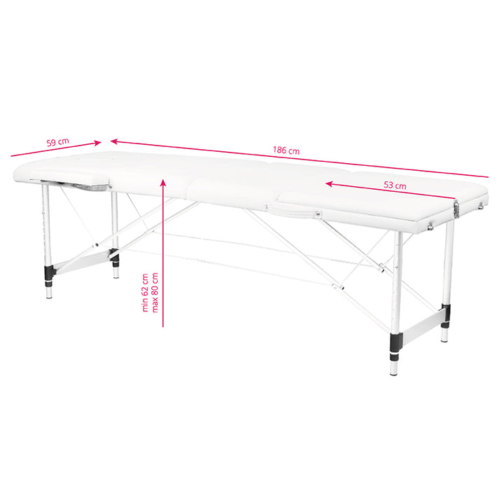 Massagetafel Inklapbaar Komfort Activ Fizjo 3 Zones Aluminium Wit 8