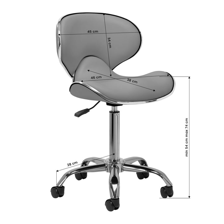 Salonstoel met Wielen Verstelbaar Gabbiano Q-4599 Grijs - afbeelding 8