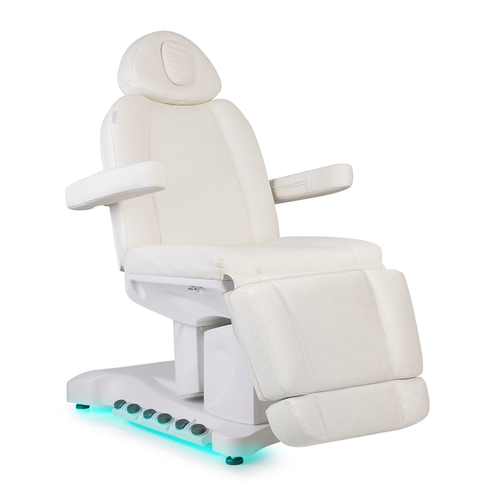 Behandelstoel Elektrisch Azzurro 708B 3 Motoren met Voetpedaal en Verwarming Wit - afbeelding 2
