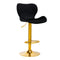 Barkruk met Rugleuning Fluweel Verstelbaar Draaibaar 4Rico QS-B15 Goud-Zwart