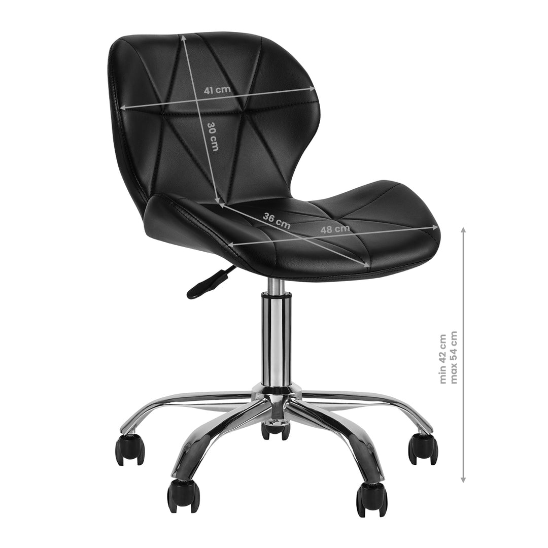 Salonstoel met Wielen Verstelbaar 4Rico QS-06 Zwart - afbeelding 6
