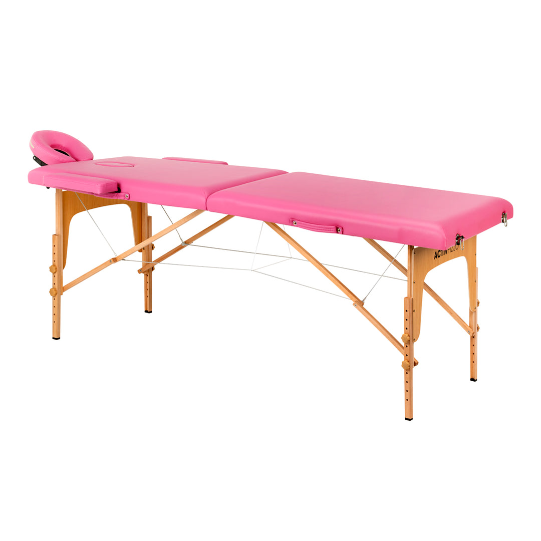 Massagetafel Inklapbaar Hout Komfort Activ Fizjo 2 Zones Roze