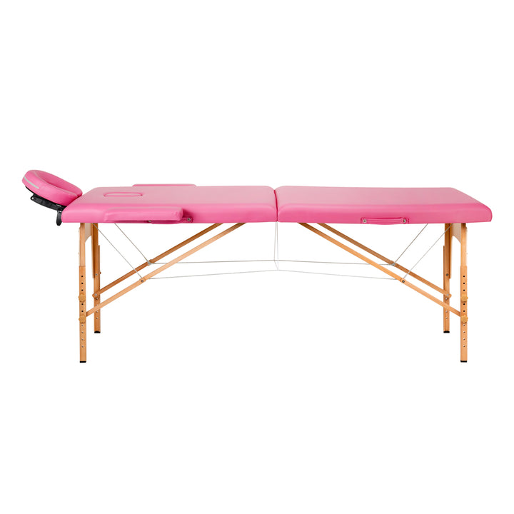 Massagetafel Inklapbaar Hout Komfort Activ Fizjo 2 Zones Roze - afbeelding 2