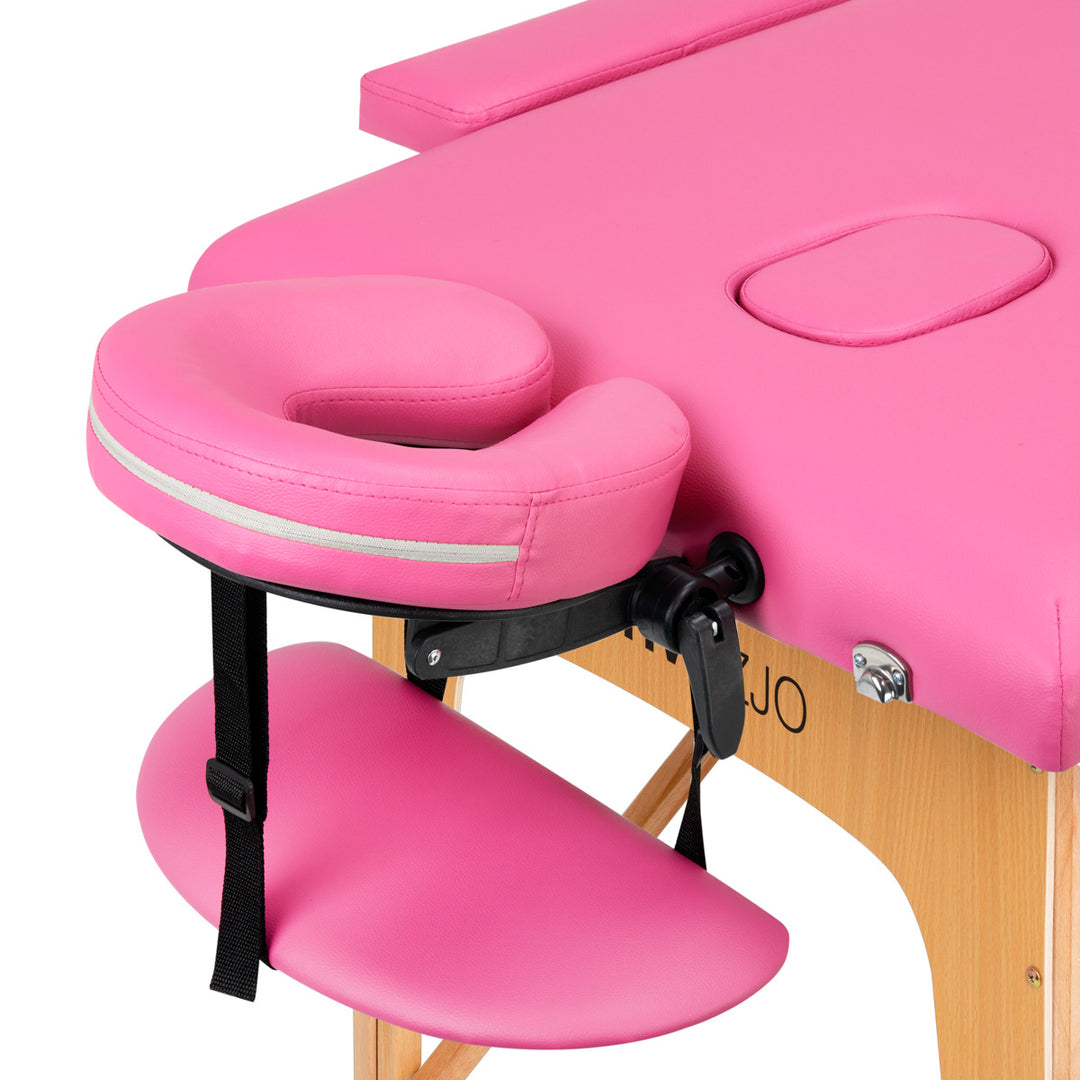 Massagetafel Inklapbaar Hout Komfort Activ Fizjo 2 Zones Roze - afbeelding 3