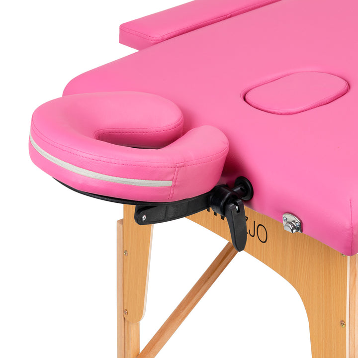 Massagetafel Inklapbaar Hout Komfort Activ Fizjo 2 Zones Roze - afbeelding 4