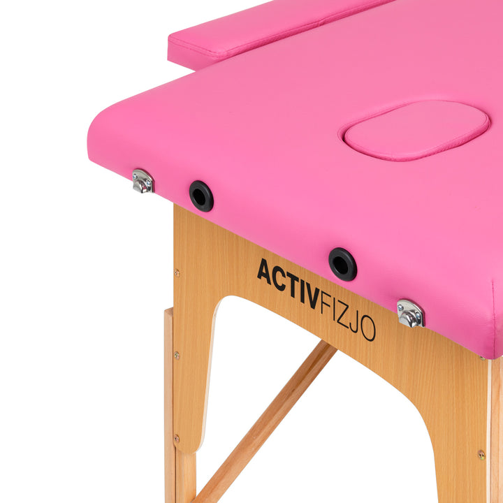 Massagetafel Inklapbaar Hout Komfort Activ Fizjo 2 Zones Roze - afbeelding 5