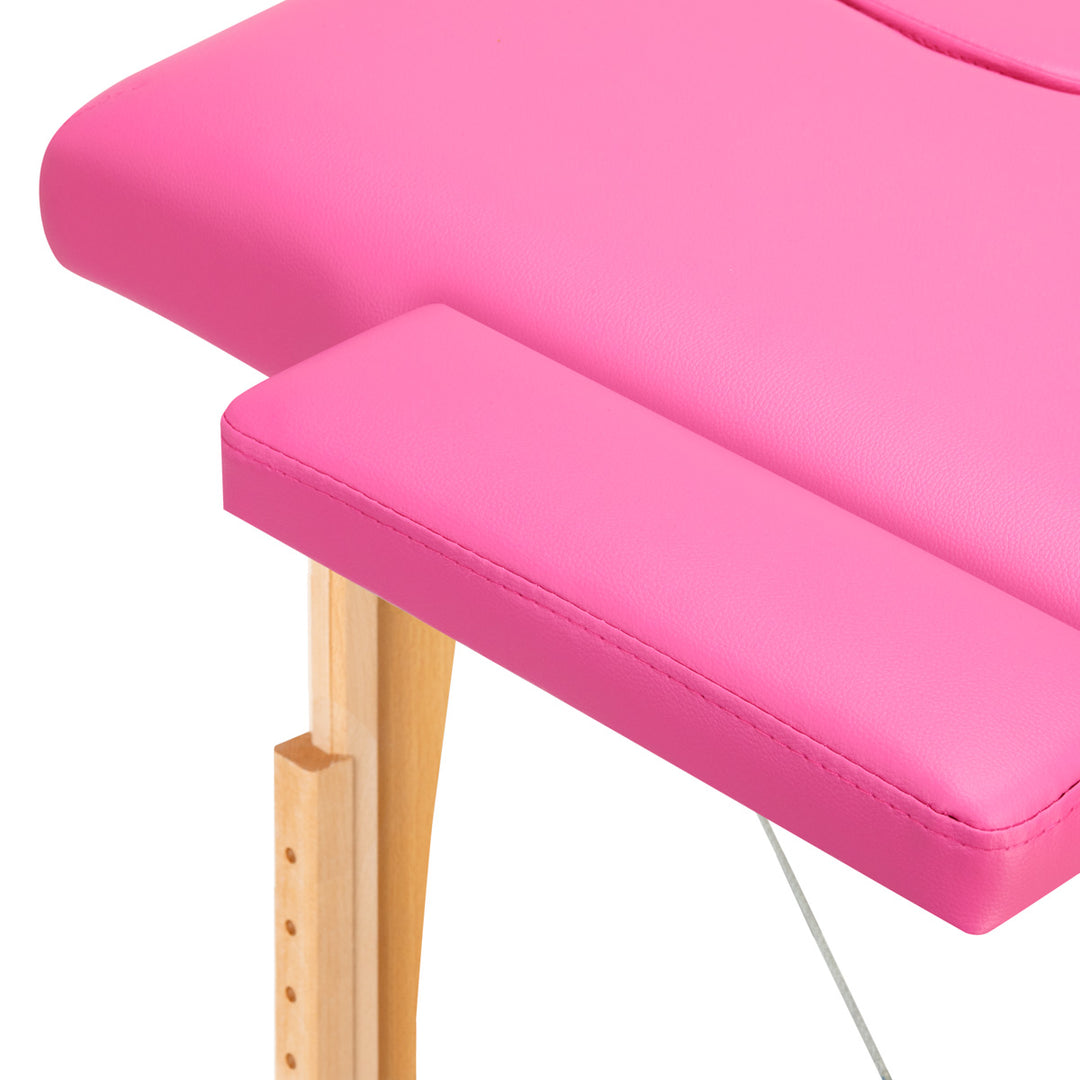 Massagetafel Inklapbaar Hout Komfort Activ Fizjo 2 Zones Roze - afbeelding 6