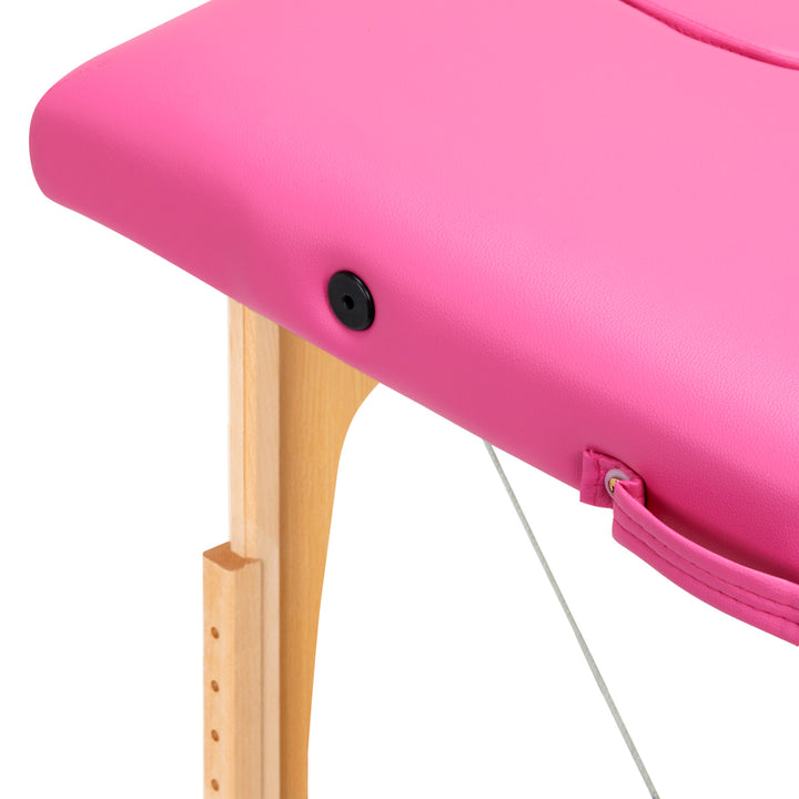 Massagetafel Inklapbaar Hout Komfort Activ Fizjo 2 Zones Roze - afbeelding 7