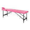 Massagetafel Inklapbaar Aluminium Komfort Activ Fizjo 2 Zones Roze-Zwart