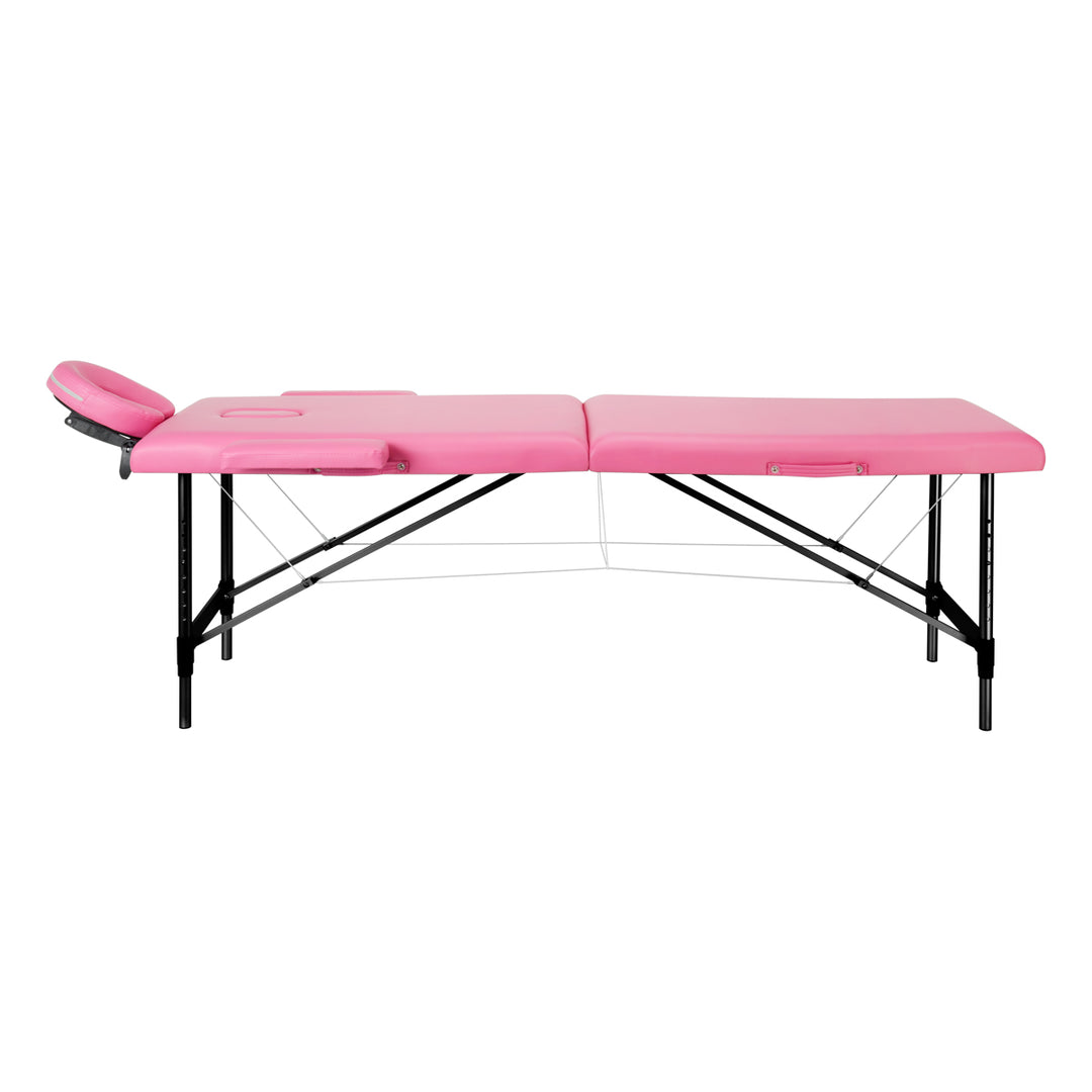 Massagetafel Inklapbaar Aluminium Komfort Activ Fizjo 2 Zones Roze-Zwart - afbeelding 2