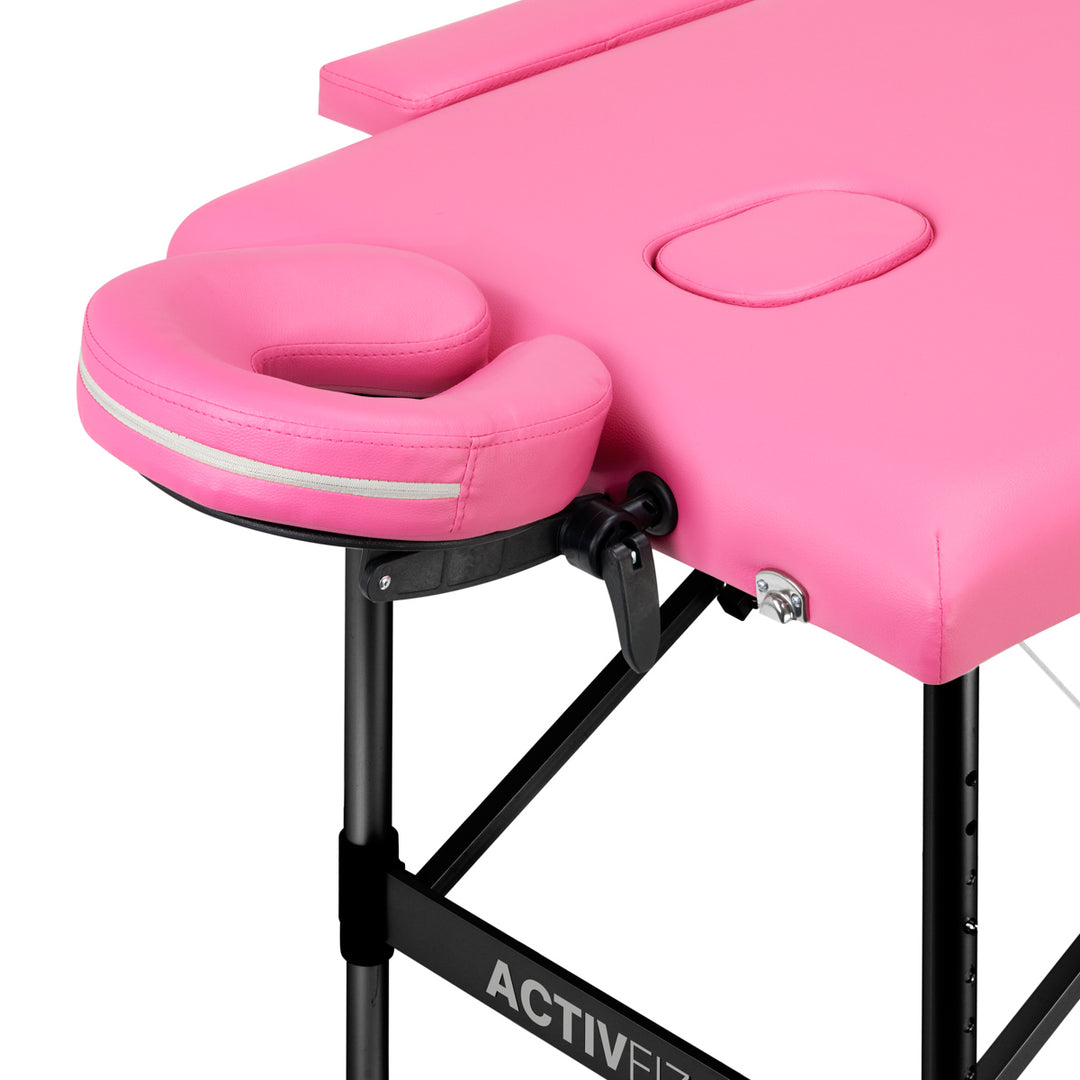 Massagetafel Inklapbaar Aluminium Komfort Activ Fizjo 2 Zones Roze-Zwart - afbeelding 4