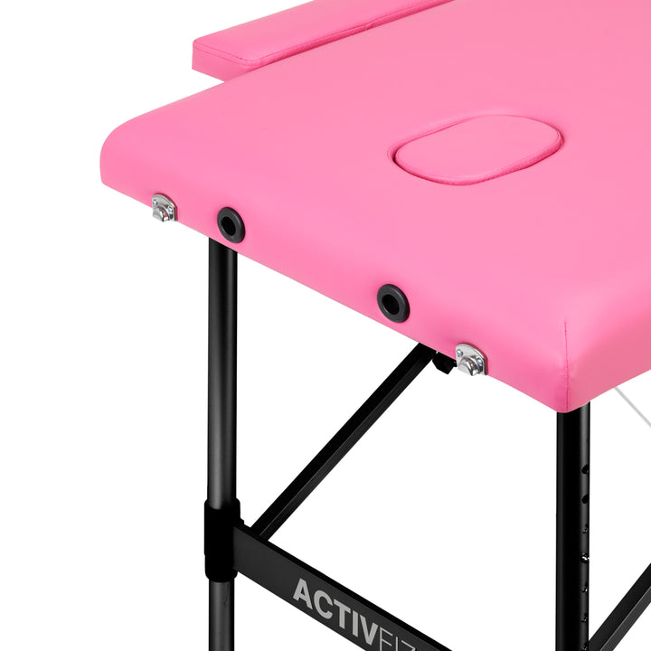 Massagetafel Inklapbaar Aluminium Komfort Activ Fizjo 2 Zones Roze-Zwart - afbeelding 5