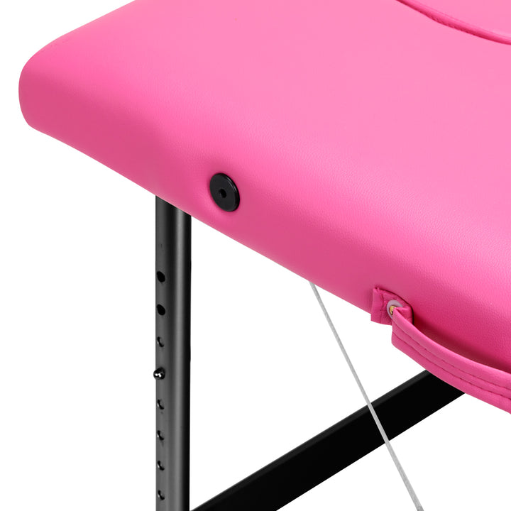 Massagetafel Inklapbaar Aluminium Komfort Activ Fizjo 2 Zones Roze-Zwart - afbeelding 6