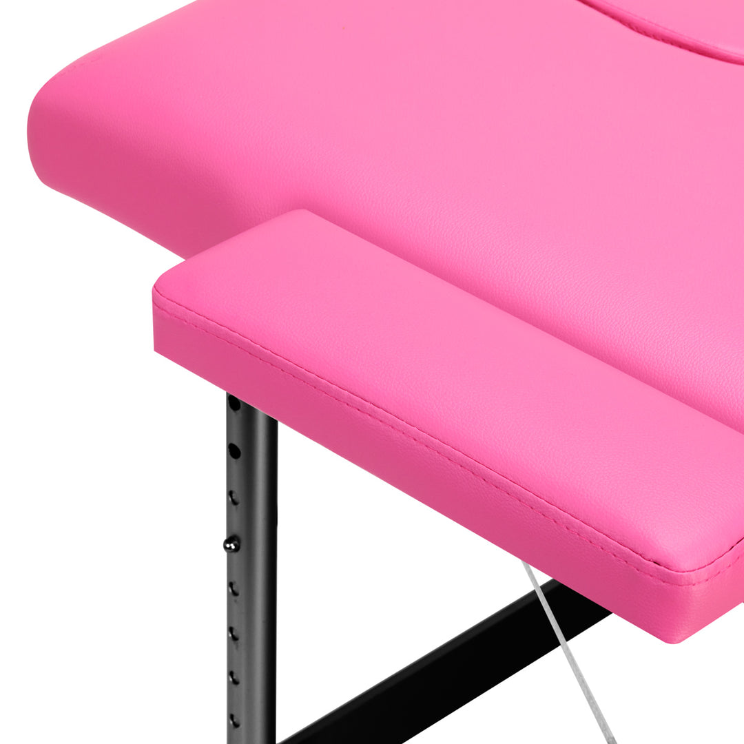 Massagetafel Inklapbaar Aluminium Komfort Activ Fizjo 2 Zones Roze-Zwart - afbeelding 7
