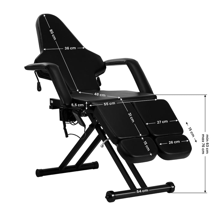 Tattoostoel Elektrisch Pro Ink 610 1 Motor Zwart - afbeelding 18