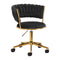 Salonstoel met Wielen Fluweel 4Rico QS-GW01G Zwart