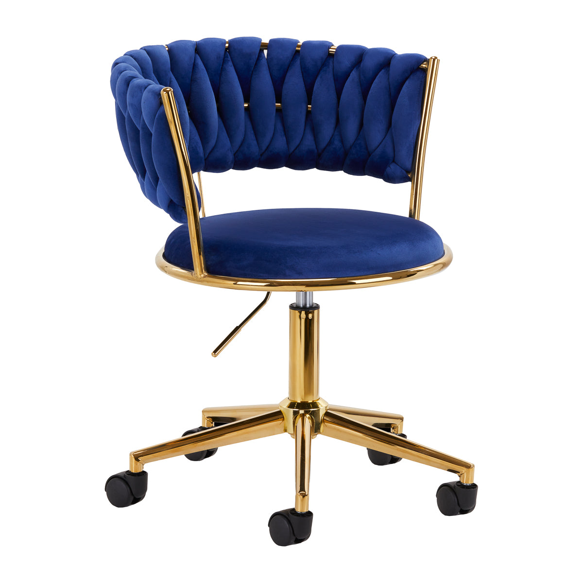 Salonstoel met Wielen Fluweel 4Rico QS-GW01G Blauw