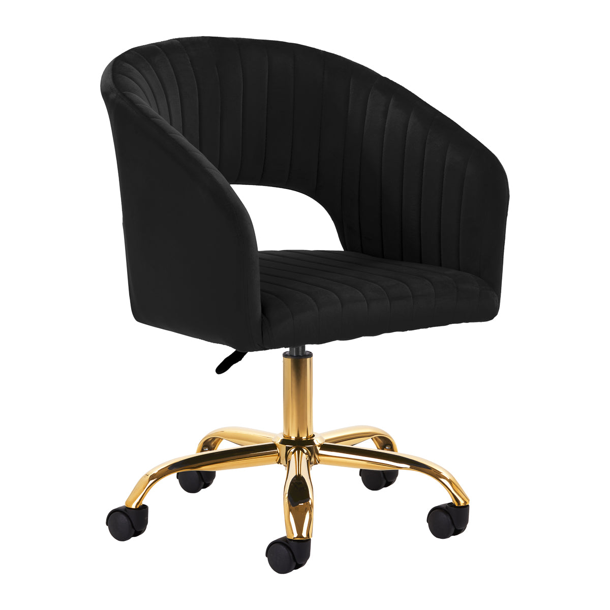 Salonstoel met Wielen Fluweel 4Rico QS-OF212G Zwart