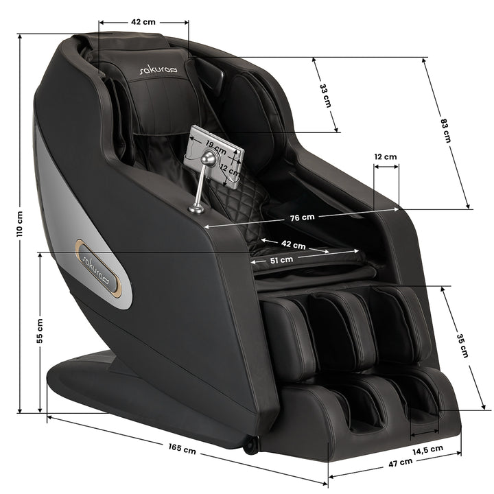 Massagestoel Elektrisch Sakura Comfort Plus 806 Zwart - afbeelding 19