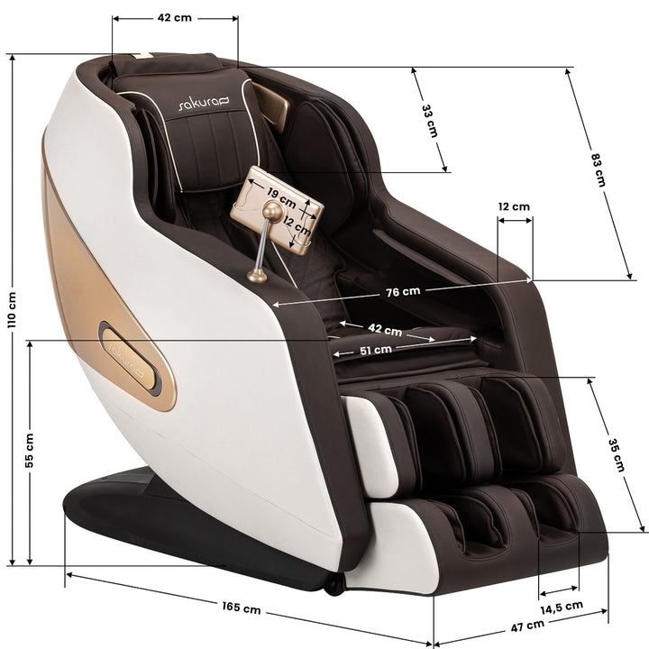 Massagestoel Elektrisch Sakura Comfort Plus 806 Bruin - afbeelding 18