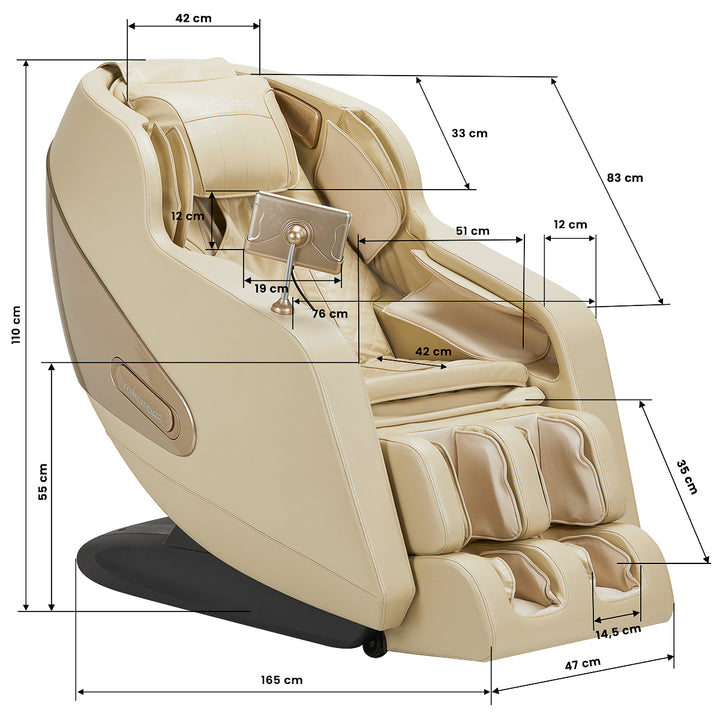 Massagestoel Elektrisch Sakura Comfort Plus 806 Beige-Bruin - afbeelding 19