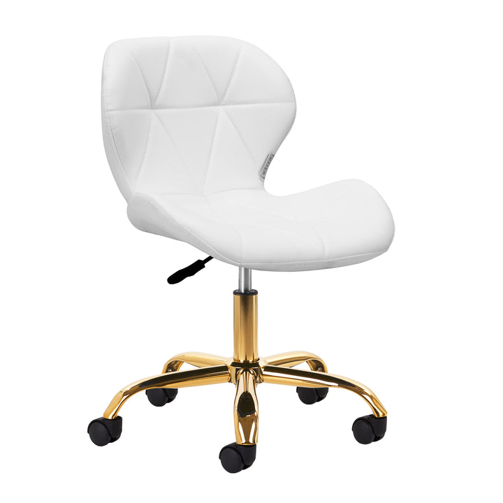 Salonstoel met Wielen Verstelbaar 4Rico QS-06 Goud-Wit