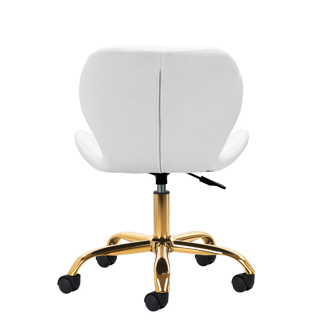 Salonstoel met Wielen Verstelbaar 4Rico QS-06 Goud-Wit - afbeelding 4