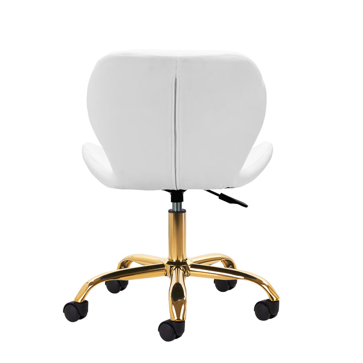 Salonstoel met Wielen Verstelbaar 4Rico QS-06 Goud-Wit - afbeelding 4