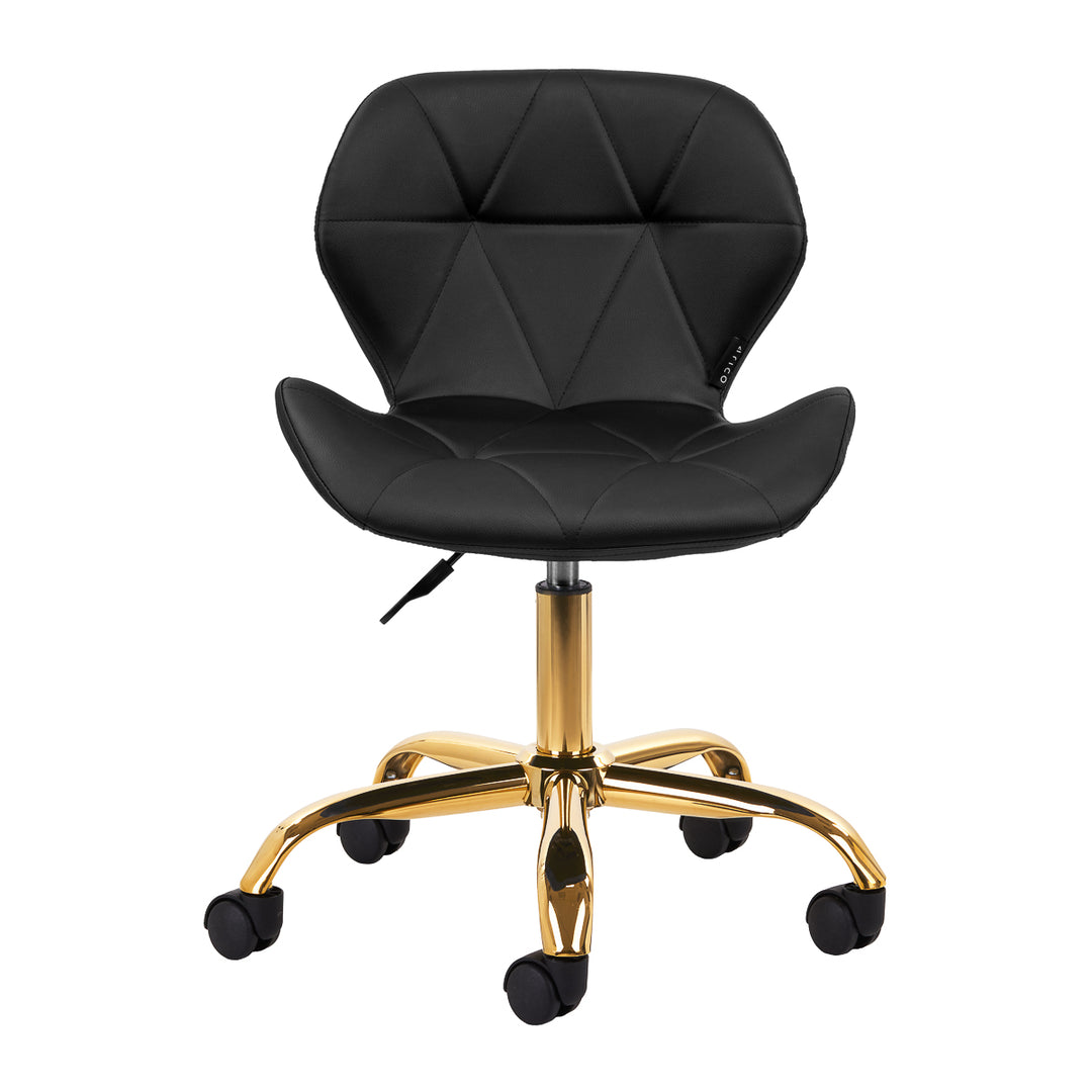 Salonstoel met Wielen Verstelbaar 4Rico QS-06 Goud-Zwart - afbeelding 2