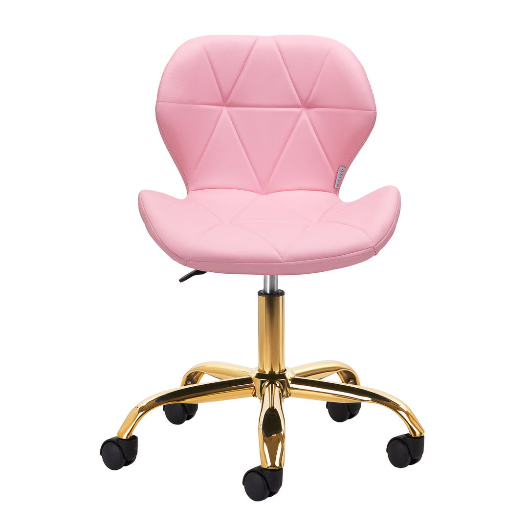 Salonstoel met Wielen Verstelbaar 4Rico QS-06 Goud-Roze - afbeelding 2