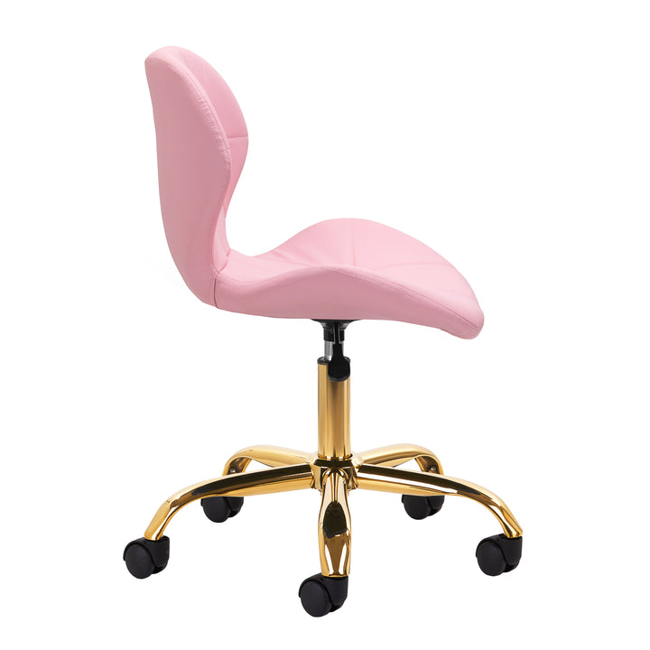 Salonstoel met Wielen Verstelbaar 4Rico QS-06 Goud-Roze - afbeelding 3