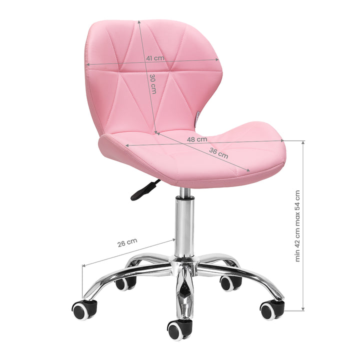 Salonstoel met Wielen Verstelbaar 4Rico QS-06 Roze - afbeelding 7
