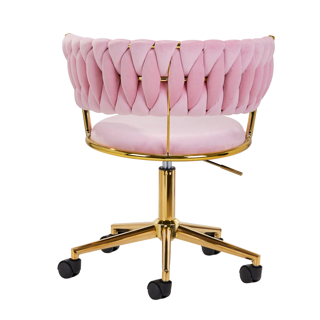 Salonstoel met Wielen Fluweel 4Rico QS-GW01G Roze