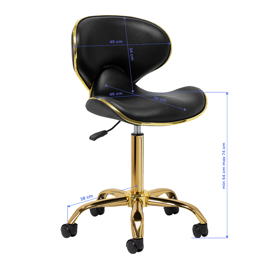 Salonstoel met Wielen Verstelbaar Gabbiano Q-4599 Goud-Zwart - afbeelding 8