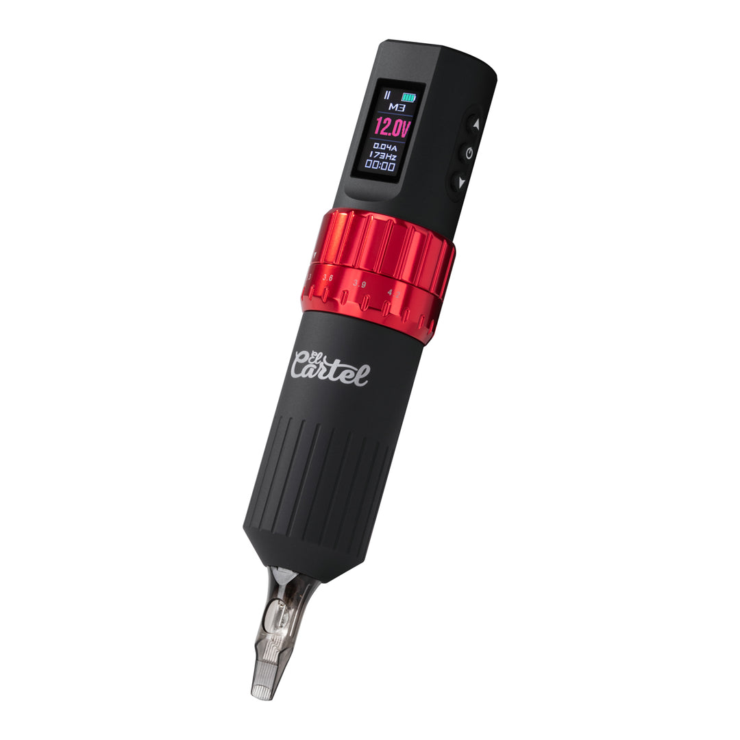 Tattoo Machine El Cartel VISPA Draadloos Zwart-Rood - afbeelding 4