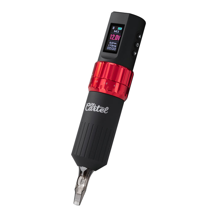 Tattoo Machine El Cartel VISPA Draadloos Zwart-Rood - afbeelding 4