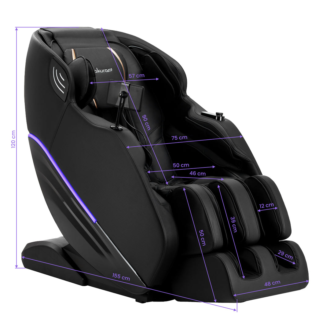 Massagestoel Elektrisch Sakura Maximus 809 3D Zwart - afbeelding 23