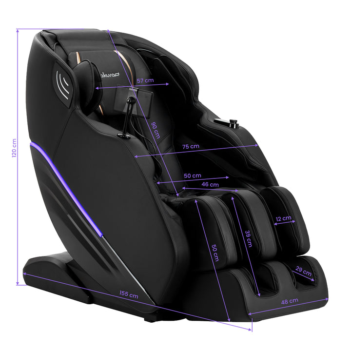 Massagestoel Elektrisch Sakura Maximus 809 3D Zwart - afbeelding 23