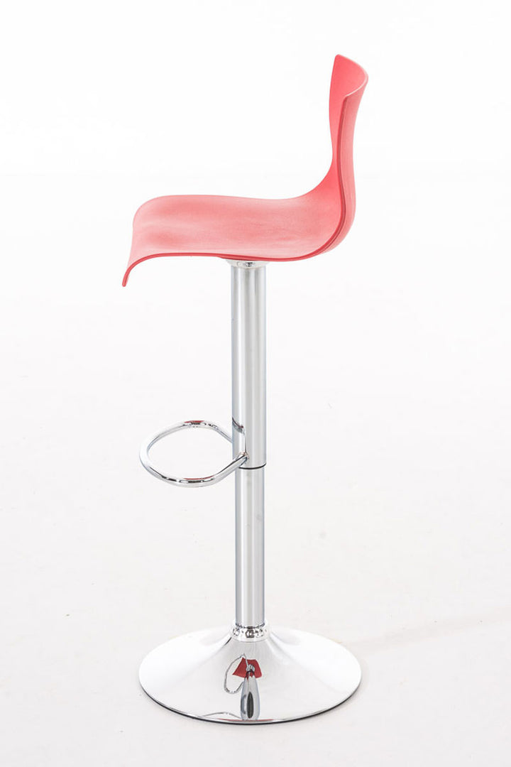 Set van 2 Barkrukken met Rugleuning Kunststof Verstelbaar Draaibaar 105 Rood - afbeelding 3