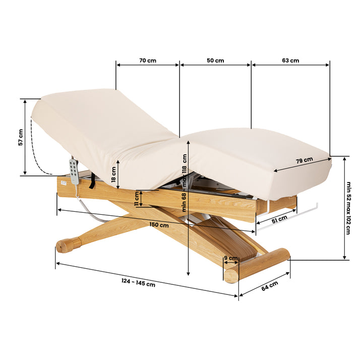 Massagetafel Elektrisch Sillon Siesta Crème-Lichtbruin - afbeelding 20