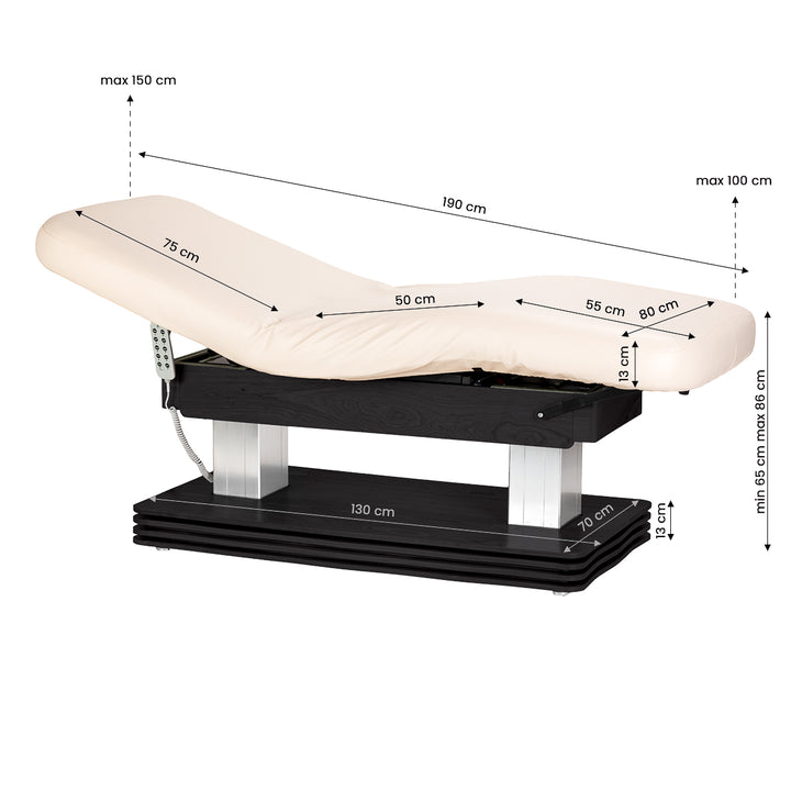 Massagetafel Elektrisch Sillon Comfort Crème-Zwart - afbeelding 18