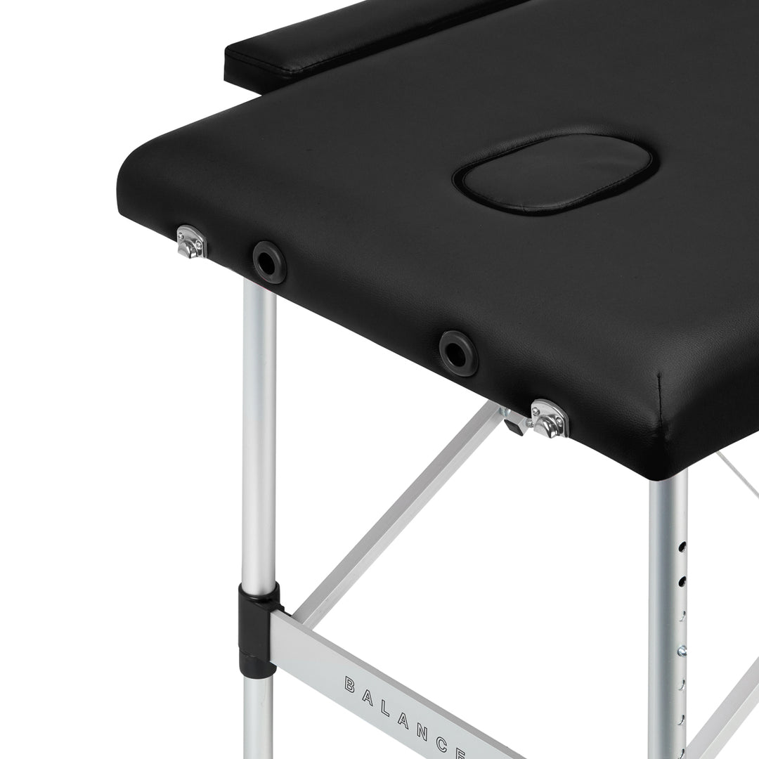 Massagetafel Inklapbaar Aluminium Balance 2 Zones Zwart - afbeelding 5