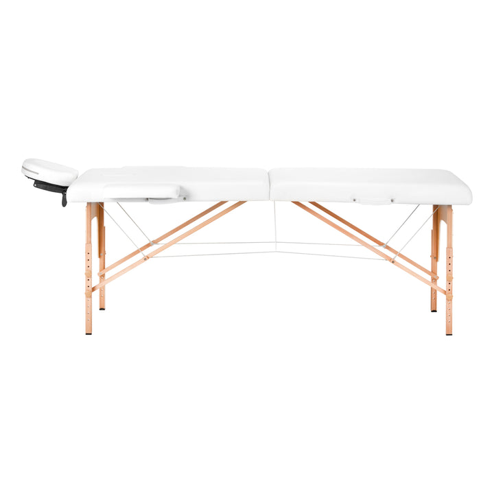 Massagetafel Inklapbaar Beukenhout Balance 2 Zones Wit - afbeelding 2