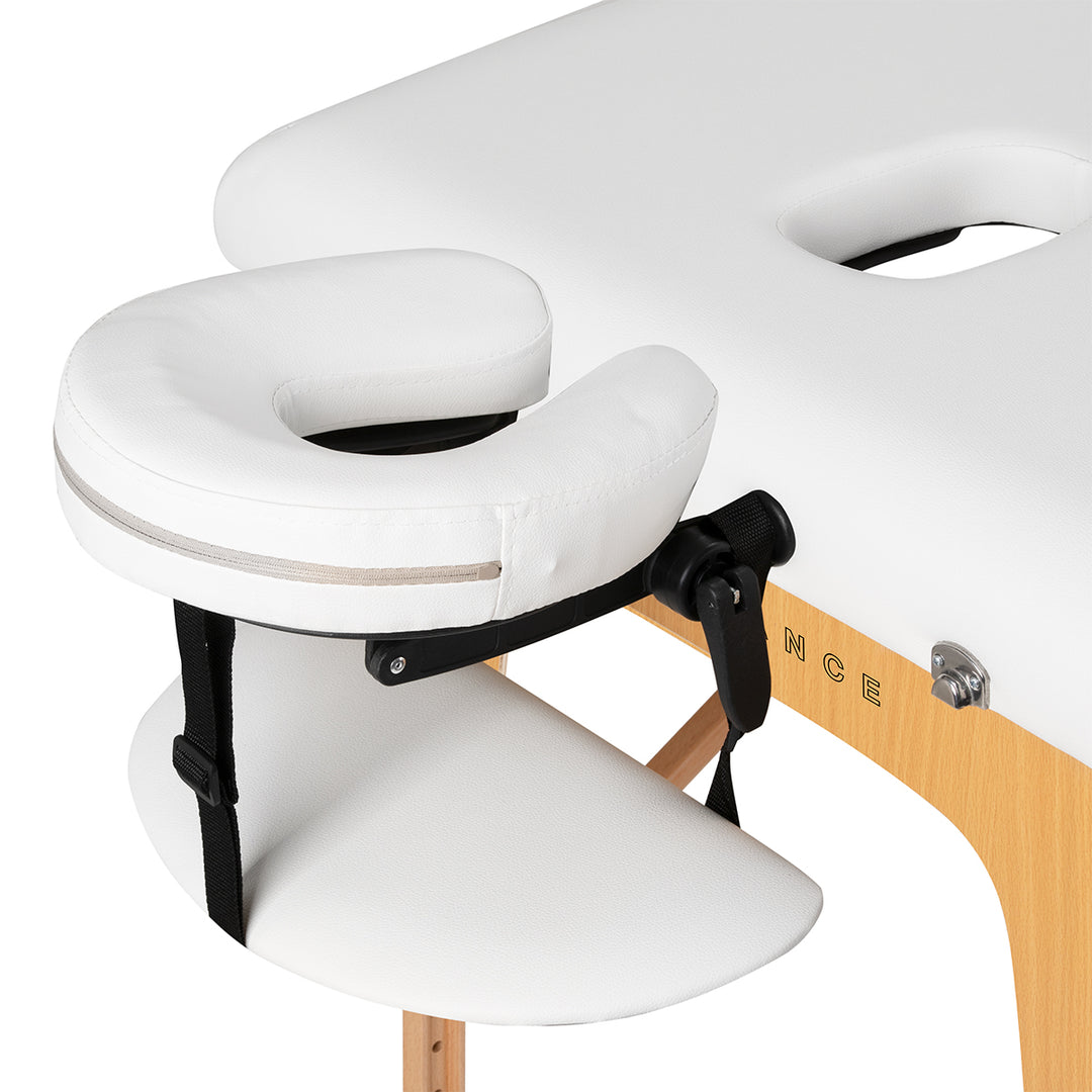 Massagetafel Inklapbaar Beukenhout Balance 2 Zones Wit - afbeelding 3