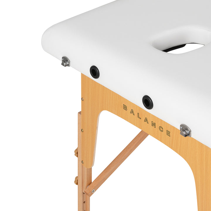 Massagetafel Inklapbaar Beukenhout Balance 2 Zones Wit - afbeelding 4