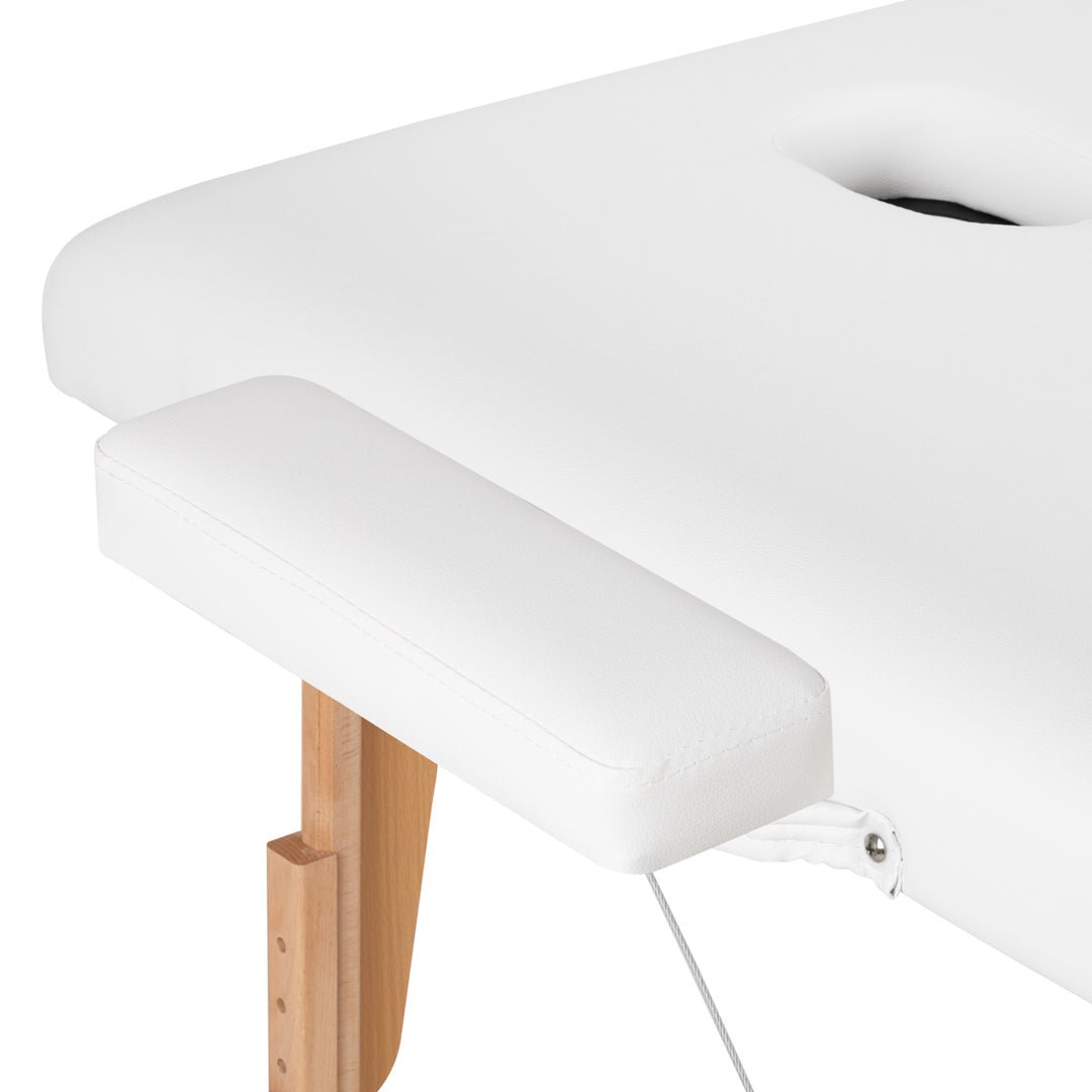 Massagetafel Inklapbaar Beukenhout Balance 2 Zones Wit - afbeelding 9