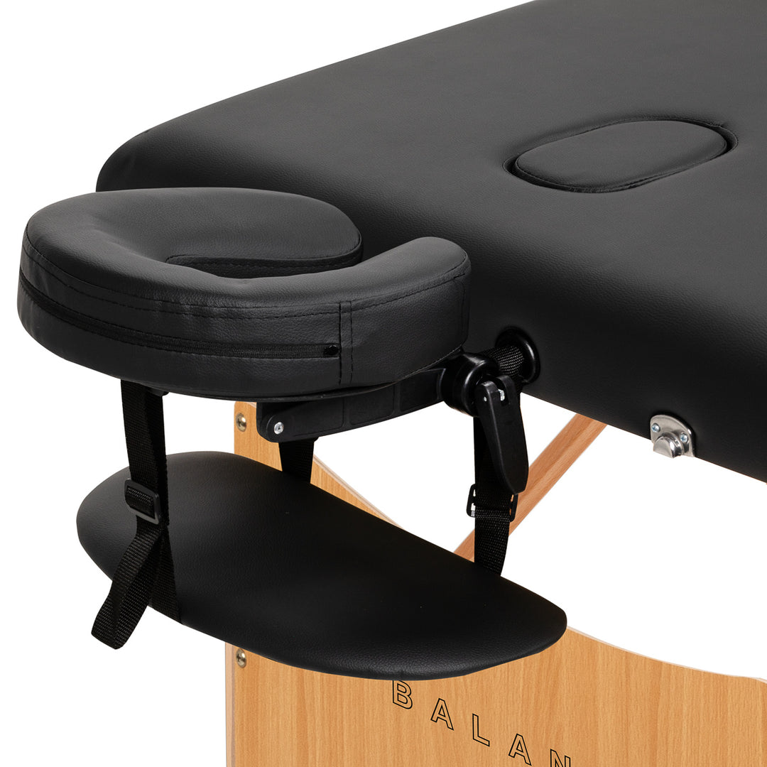 Massagetafel Inklapbaar Beukenhout Balance 2 Zones Zwart - afbeelding 3