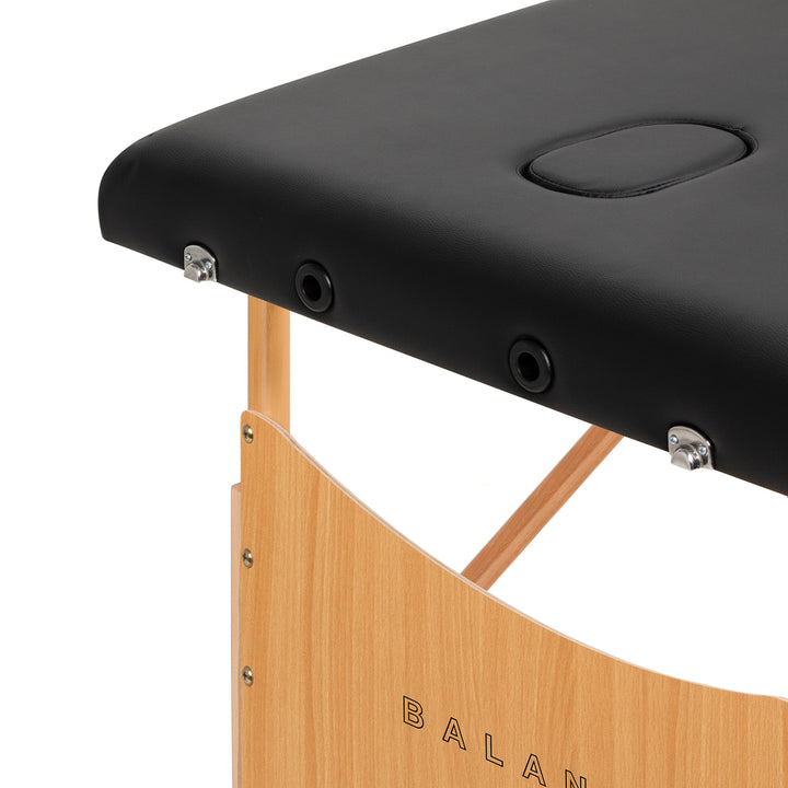 Massagetafel Inklapbaar Beukenhout Balance 2 Zones Zwart - afbeelding 4