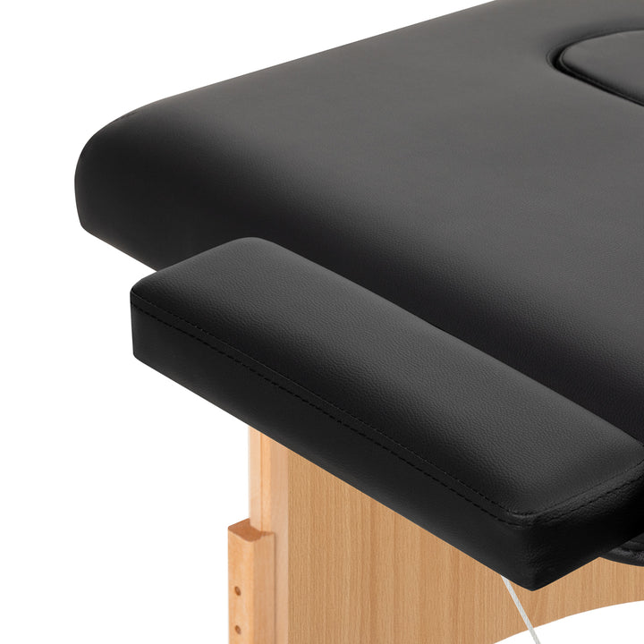 Massagetafel Inklapbaar Beukenhout Balance 2 Zones Zwart - afbeelding 9